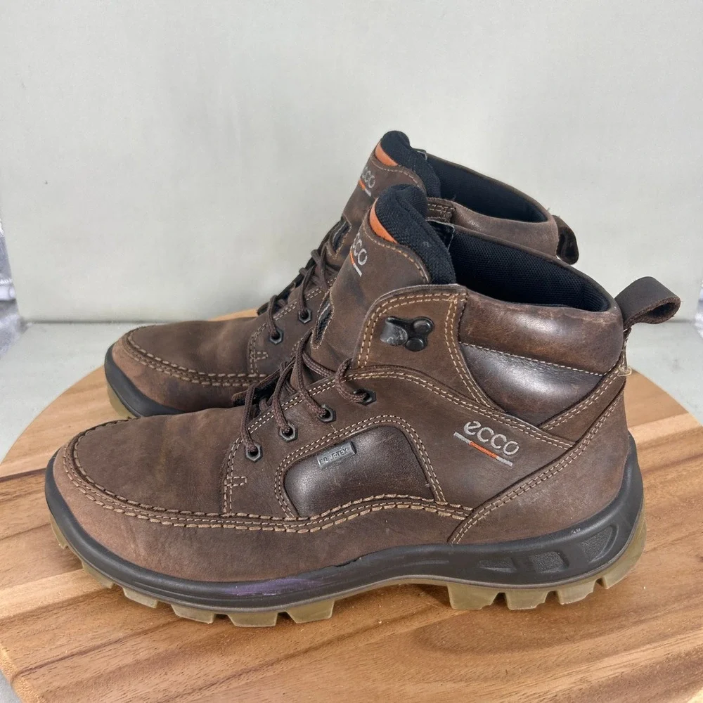 ECCO Track II Mid GTX Mens Brown Leather Hiking Boots Size 43 / 10